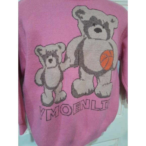 Wool Sweater, Yes Style Yergo Sweater, Unisex, XL Pink Bears Basketball Rare HTF - Picture 3 of 5